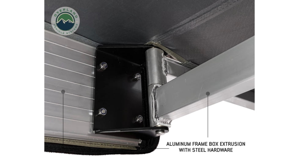Overland Vehicle Systems Nomadic LT 270 Awning &amp; Wall 1, 2, &amp; Mounting Brackets - Passenger Side, Grey/Green, 19589907