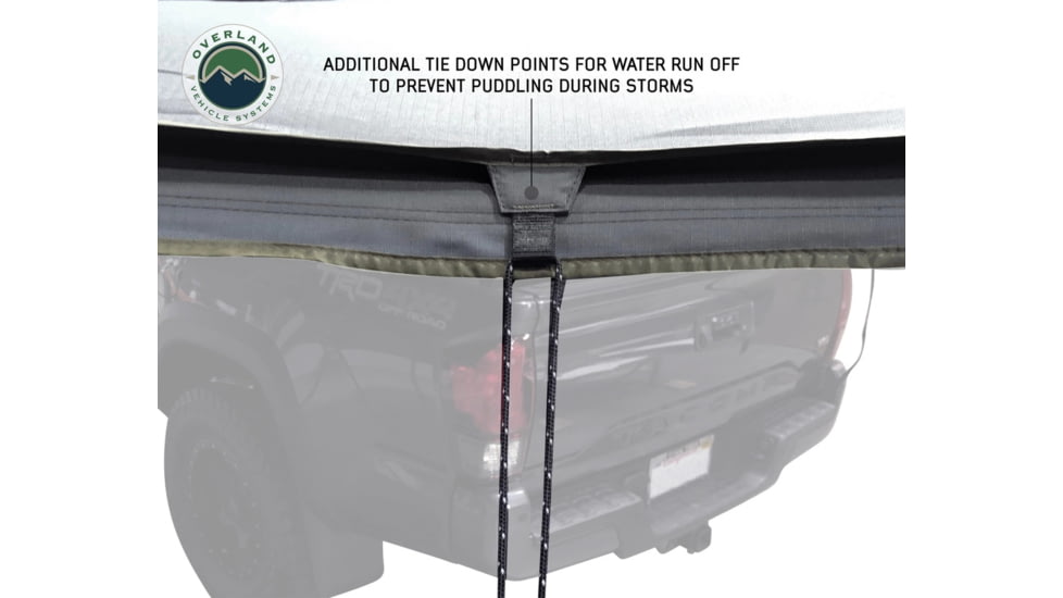 Overland Vehicle Systems Nomadic LT 270 Awning &amp; Wall 1, 2, &amp; Mounting Brackets - Passenger Side, Grey/Green, 19589907