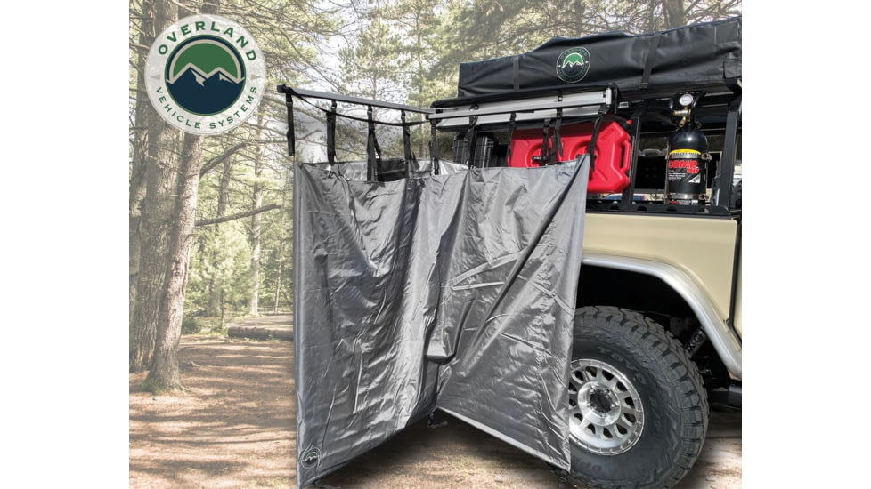Overland Vehicle Systems Nomadic Quick Deploying Car Side Shower Room, Dark Gray, 18199909