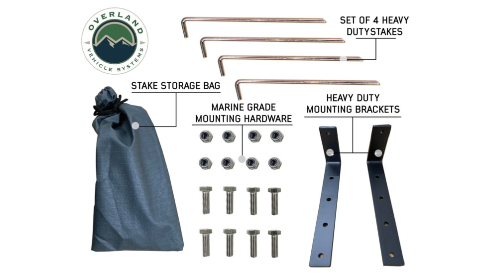 Overland Vehicle Systems Nomadic Quick Deploying Car Side Shower Room, Dark Gray, 18199909