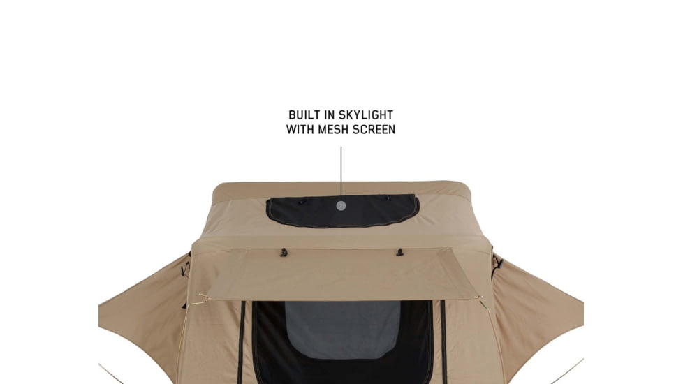 Overland Vehicle Systems TMBK Roof Top Tent w/ Rain Fly - 3+ Persons, 4 Season, Tan/Green, 18119933
