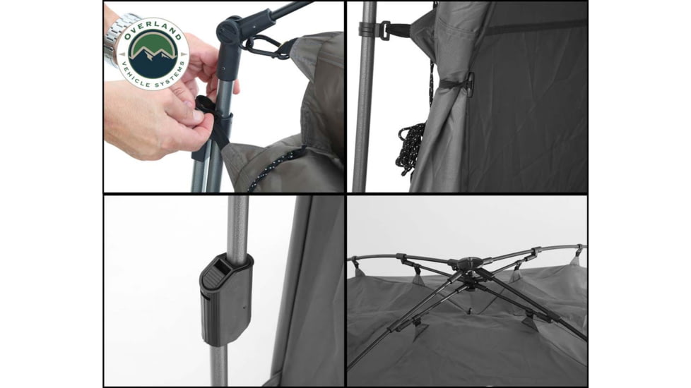 Overland Vehicle Systems Wild Land Camping Gear Changing Room, Shower, Grey, 5 x 5 x 6.75 ft, 26019911