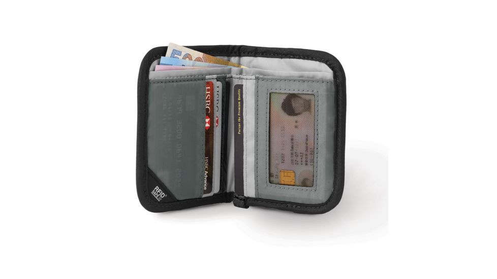 Pacsafe RFIDsafe V50 Anti-Theft RFID Blocking Compact Men's Wallet, Black 10551100