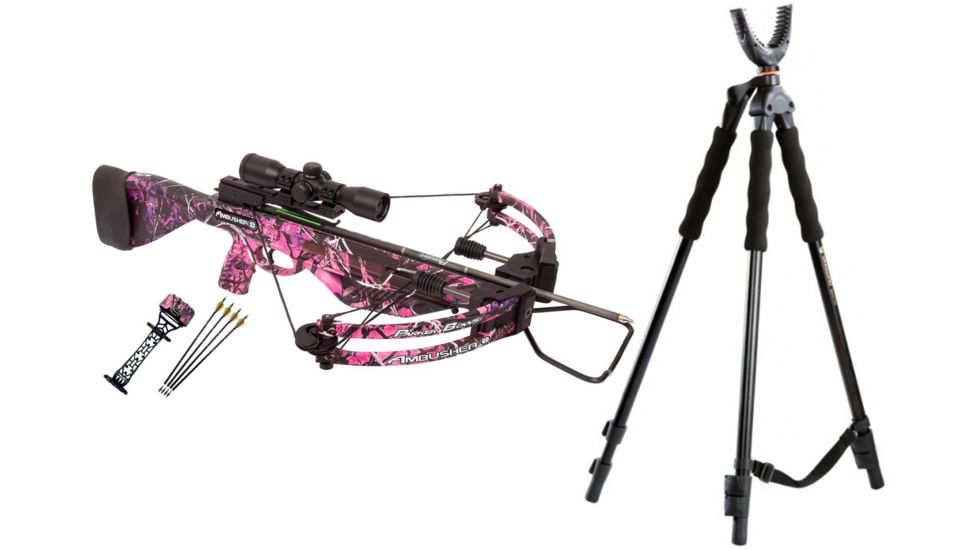 Parker Ambusher Crossbow Pkg., Muddy Girl w/4X MR Scope, X311-MR W/ Vanguard Quest Tripod