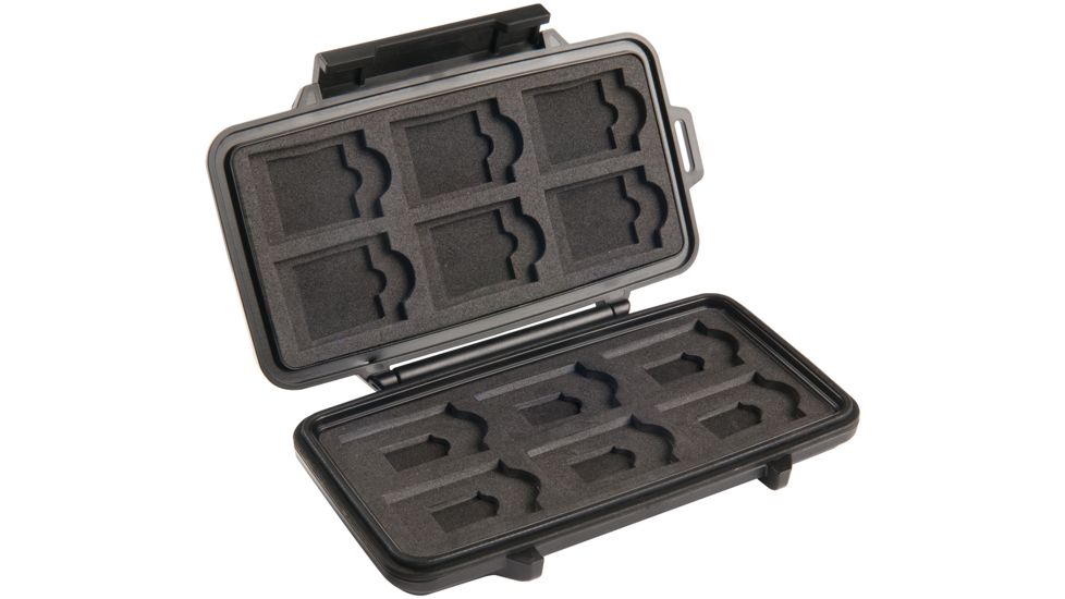 Pelican 0915 Memory Card Micro Cases for 12 SD Cards, 6 MIni SD and 6 Micro SD Cards 0910-015-110