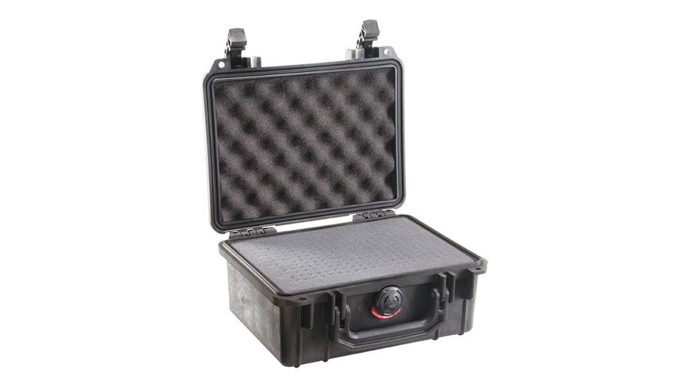 Pelican 1150 Small Protector Case, Crushproof 8.49x5.99x3.75in Dry Box w/Foam, Black, 1150-000-110
