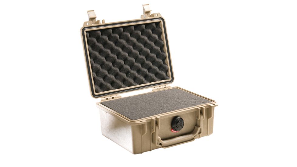 Pelican 1150 Small Protector Case, Crushproof 8.49x5.99x3.75in Dry Box w/Foam, Desert Tan, 1150-000-190