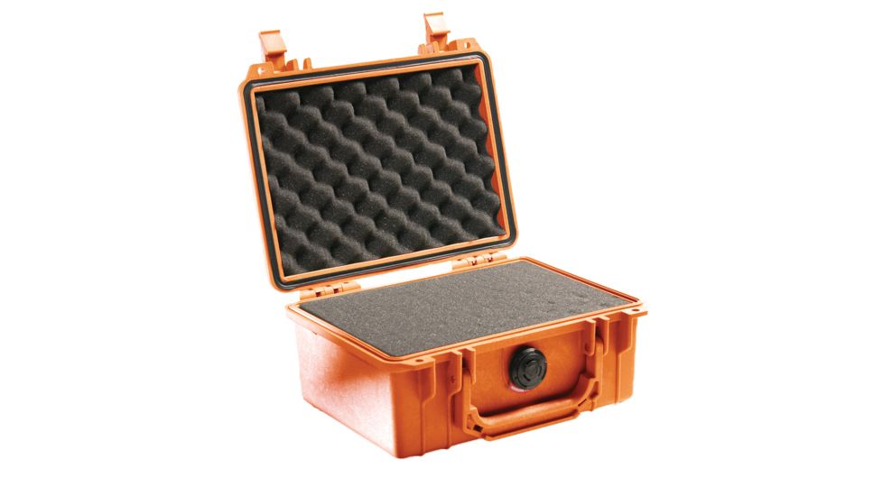 Pelican 1150 Small Protector Case, Crushproof 8.49x5.99x3.75in Dry Box w/Foam, Orange, 1150-000-150