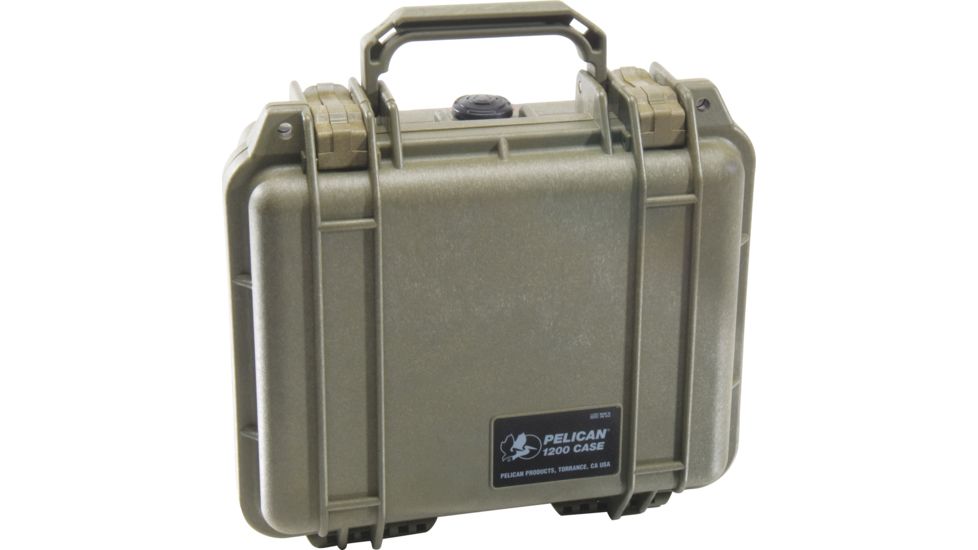 Pelican 1200 Small Protector Waterproof 10.6x10x4.8in Case, OD Green, No Foam