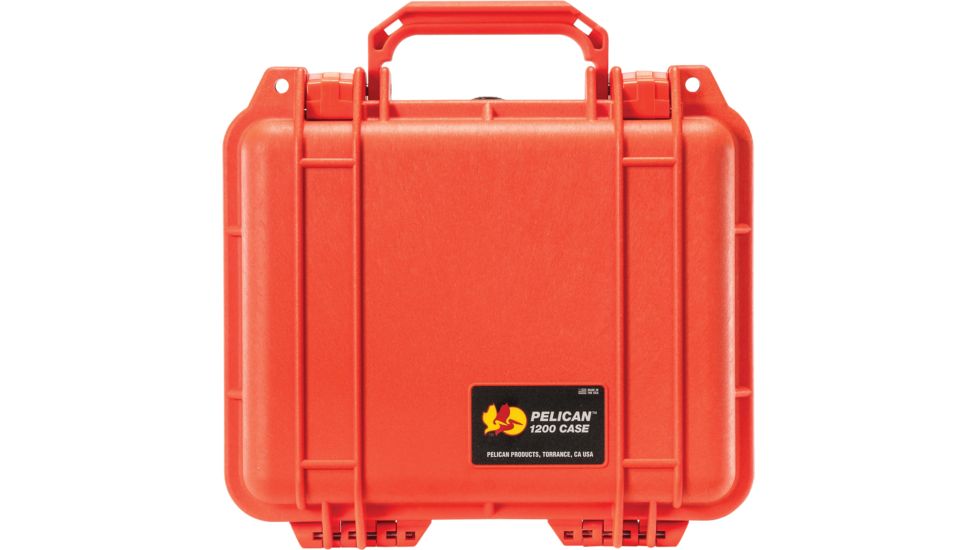 Pelican 1200 Small Protector Waterproof 10.6x10x4.8in Case, Orange w/ Foam