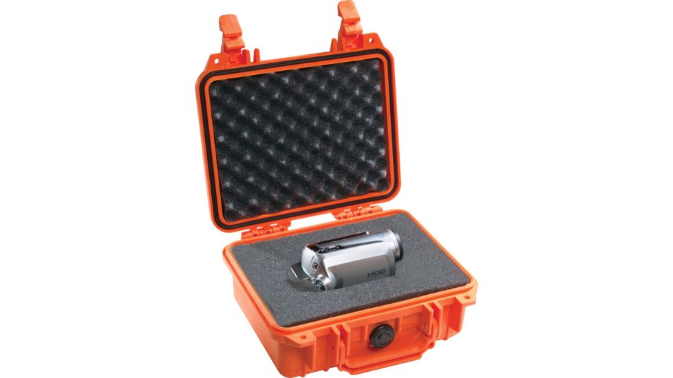 Pelican 1200 Small Protector Waterproof 10.6x10x4.8in Case, Orange w/ Foam