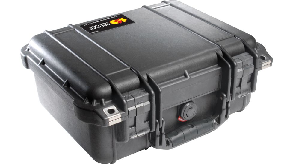 Pelican 1400 Small 13x11x6in Protector Waterproof Carry Case, Black, No Foam