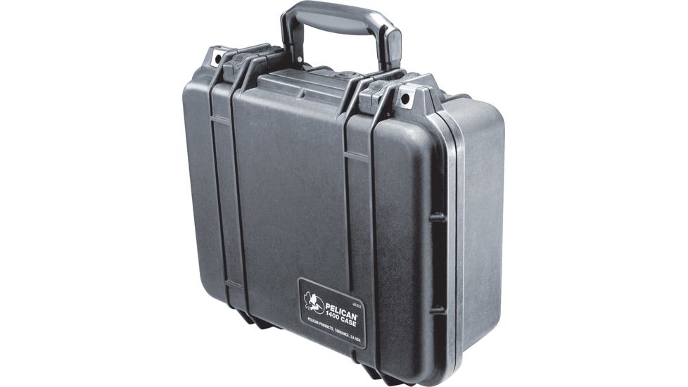 Pelican 1400 Small 13x11x6in Protector Waterproof Carry Case, Black, No Foam