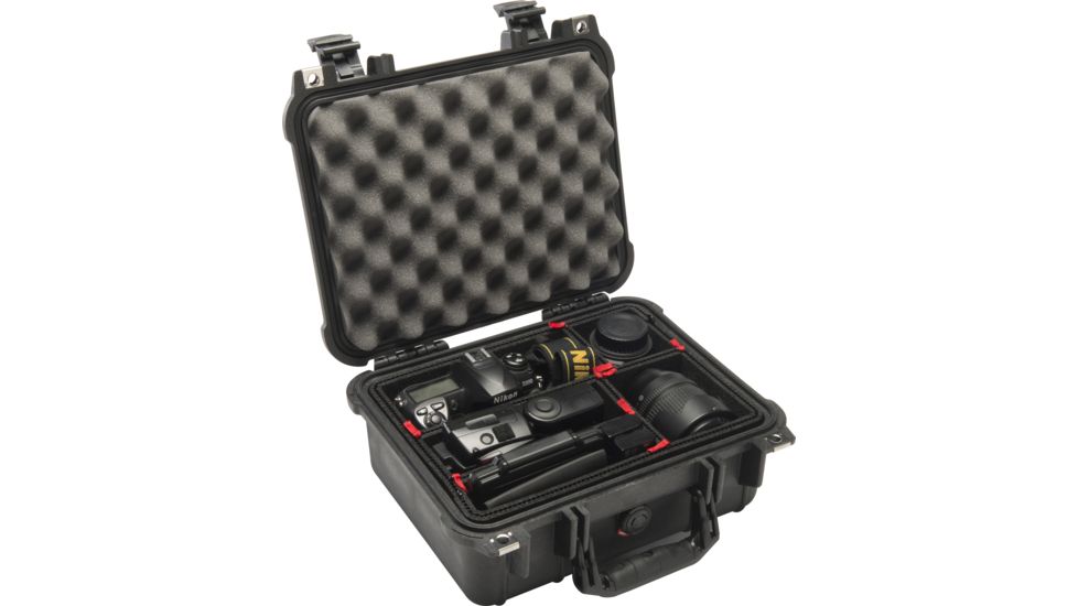 Pelican 1400 Small 13x11x6in Protector Waterproof Carry Case, Black w/ Foam