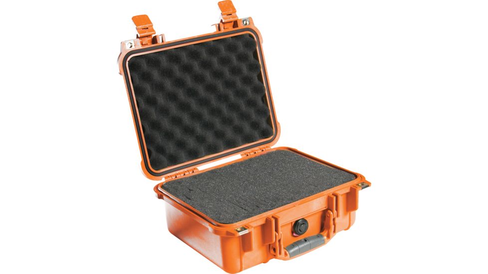 Pelican 1400 Small 13x11x6in Protector Waterproof Carry Case, Orange w/ Foam