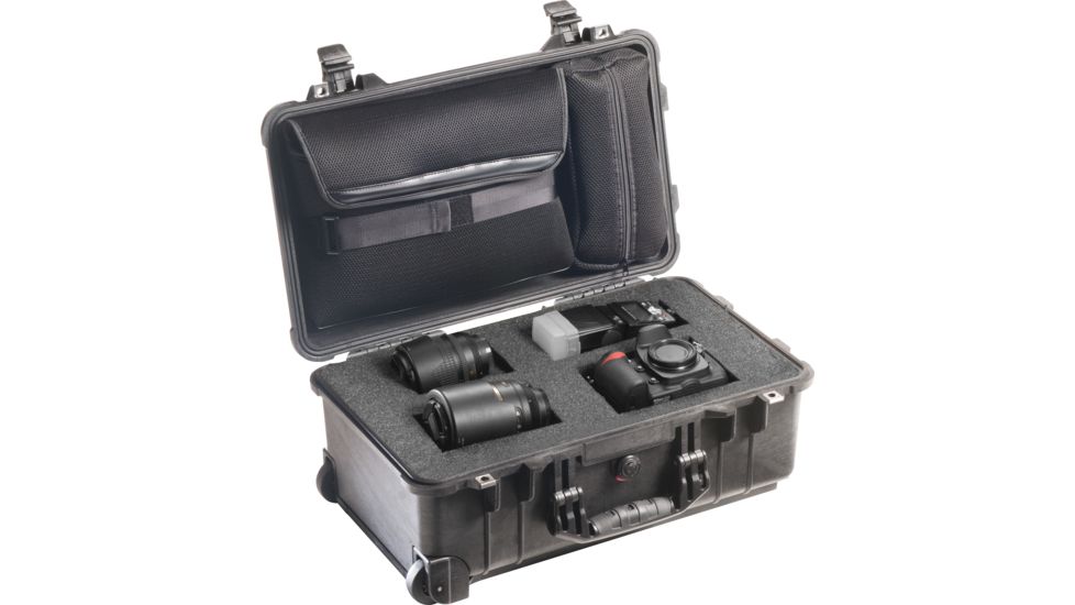 Pelican 1510LFC Laptop Foam Case,19.75x11x7.6in,Foam,Lid Organizer,Black 1510-008-110