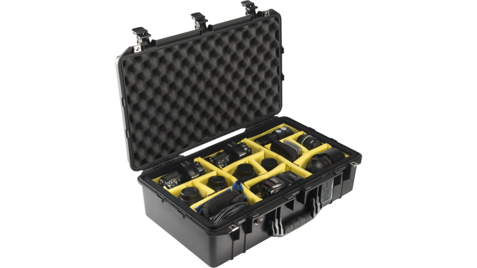 Pelican 1555 Air Protector Case w/Padded Dividers, Black 015550-0040-110
