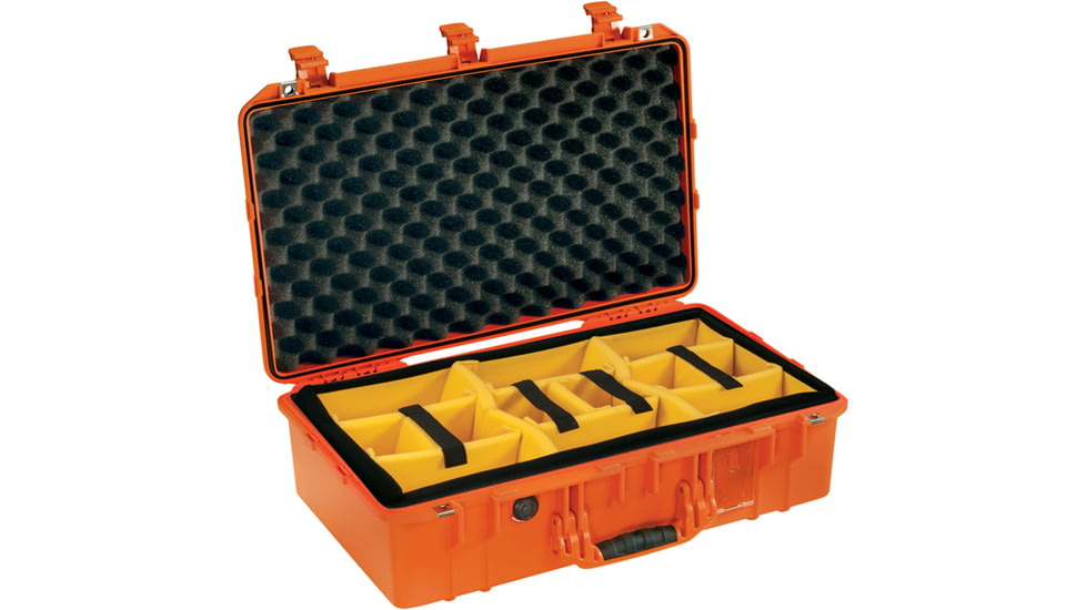 Pelican 1555 Air Protector Case, with Divider, Orange, 015550-0040-150
