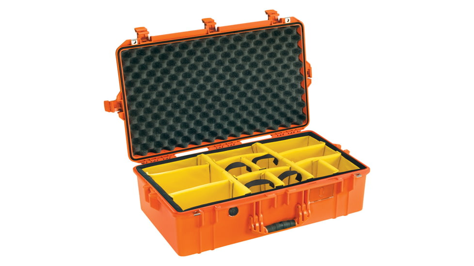 Pelican 1605 Air Protector Case, with Divider, Orange, 016050-0040-150
