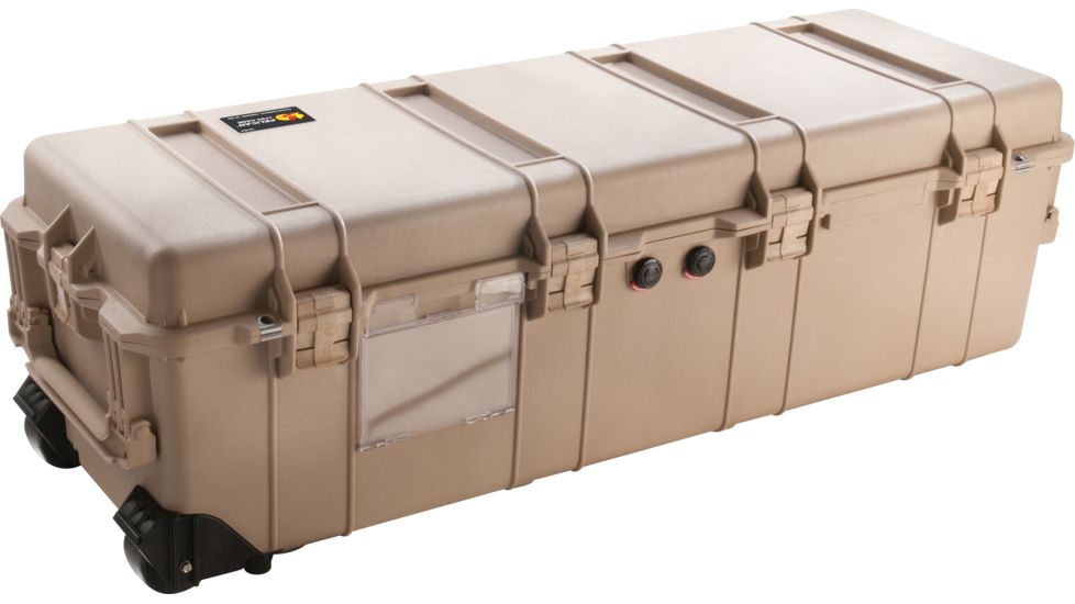 Pelican 1740 Series Long Case Crushproof Dry Box w/ Lid &amp; Foam, Desert Tan