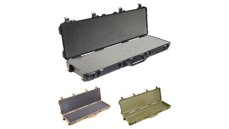 Pelican 1750 Waterproof Rifle Case w/ Wheels, 53in, Black, Desert Tan, OD Green