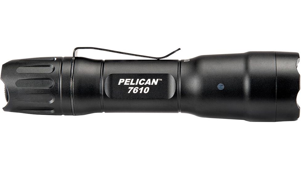 Pelican 7610 Tactical Flashlight, 1 AA/2 CR123, Black, 5.44 in, 7610