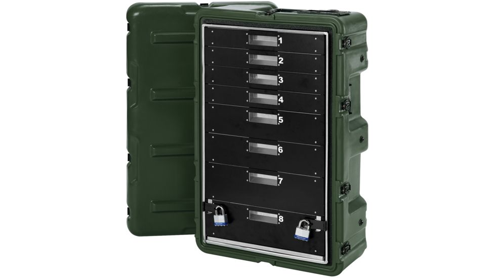 Pelican 8 Drawer Mobile Medical Chest Case,29.75x17.87x10.80in,Fire Retardant,OD Green 472MEDCHEST38D182