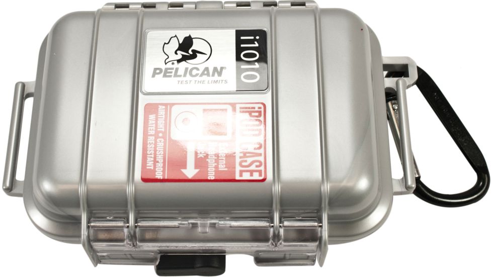 Pelican i1010 iPod Carabiner Loop Silver Protector Case