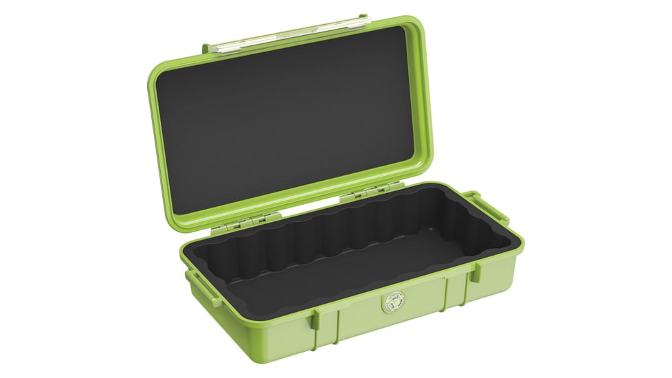 Pelican Micro Case 8.25 x 4.25 x 2.25in, Interior 8.25in X 4.25in X 2.25in, Bright Green, 1060BGR-BLK