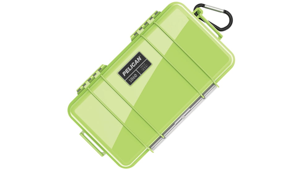 Pelican Micro Case 8.25 x 4.25 x 2.25in, Interior 8.25in X 4.25in X 2.25in, Bright Green, 1060BGR-BLK