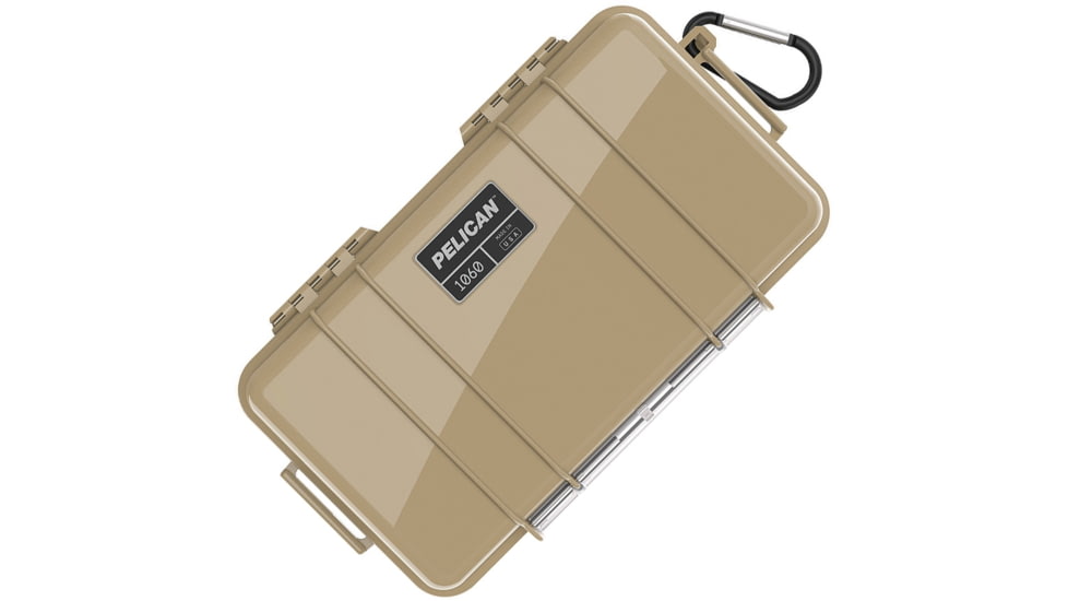 Pelican Micro Case 8.25 x 4.25 x 2.25in, Interior 8.25in X 4.25in X 2.25in, Tan, 1060-TAN-BLK
