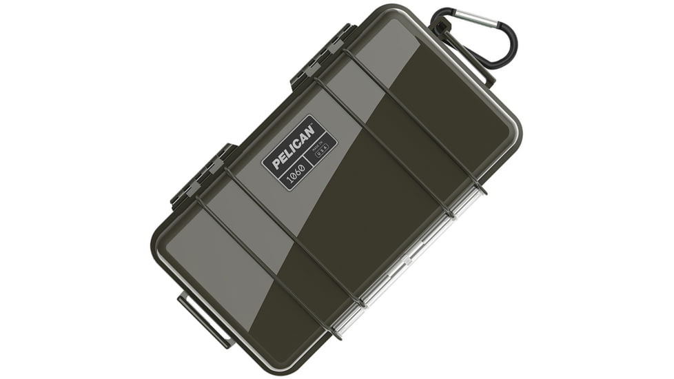 Pelican Micro Case, Interior 8.25in X 4.25in X 2.25in, OD Green, 1060ODG-BLK