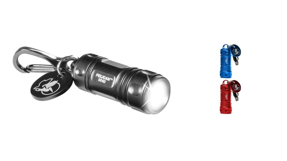Pelican Progear 1810C LED Keychain Flashlight, Black, Blue, Red