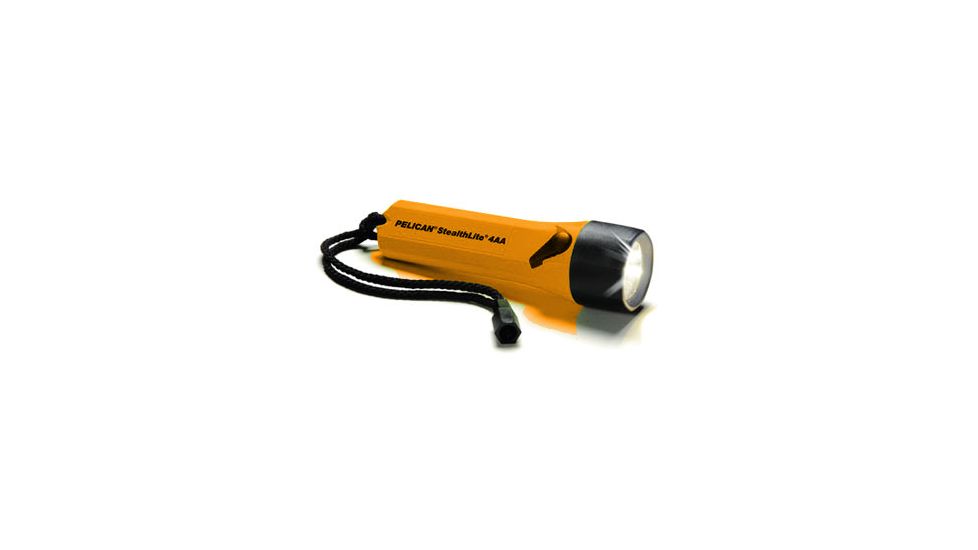 Pelican Stealthlite 2400 Xenon 4AA Flashlight, Orange w/ Batteries 2400C