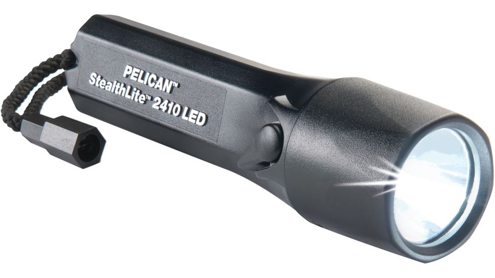 Pelican StealthLite 2410 LED Dive Flashligh, Plain Shroud, Black, 2410-019-117
