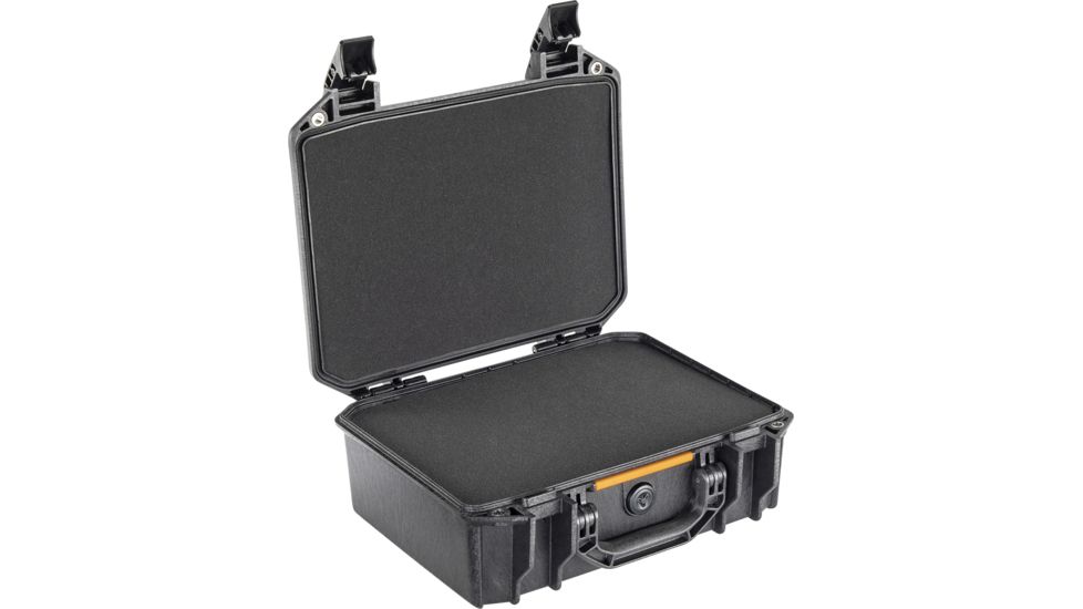 Pelican VAULT V200 Case, Medium Pistol, 14x10x5.5 inch Internal, 15.41x13.08x6.16 inch External Dimension, Black, VCV200-0000-BLK