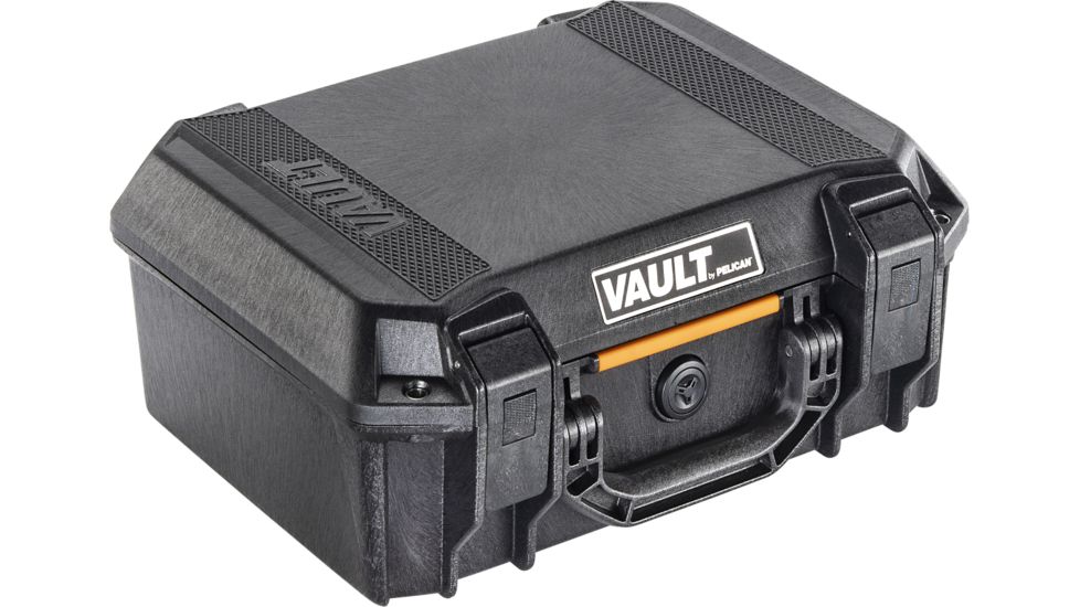 Pelican VAULT V200 Case, Medium Pistol, 14x10x5.5 inch Internal, 15.41x13.08x6.16 inch External Dimension, Black, VCV200-0000-BLK
