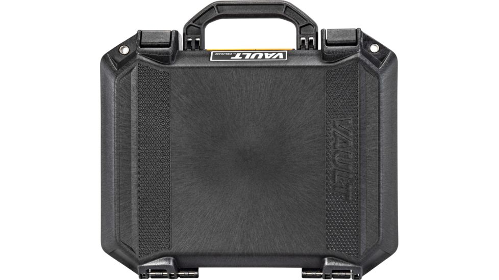 Pelican VAULT V200 Case, Medium Pistol, 14x10x5.5 inch Internal, 15.41x13.08x6.16 inch External Dimension, Black, VCV200-0000-BLK