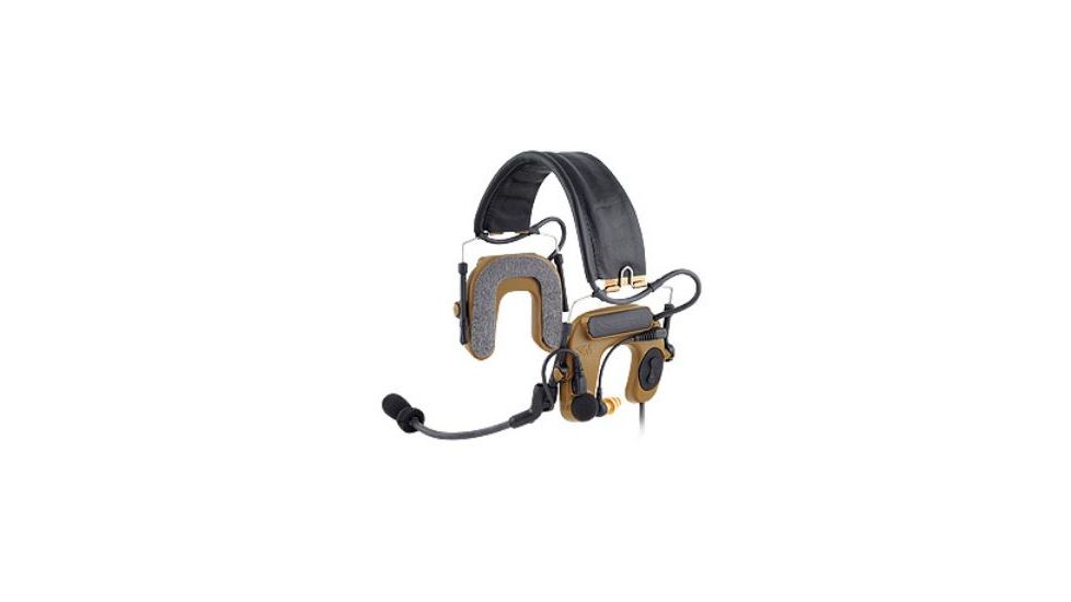 Peltor ComTac IV Hybrid Communication Headset,Single Comm,Flexi Boom Mic,Coyote Brown MT16H044FB-47 CY