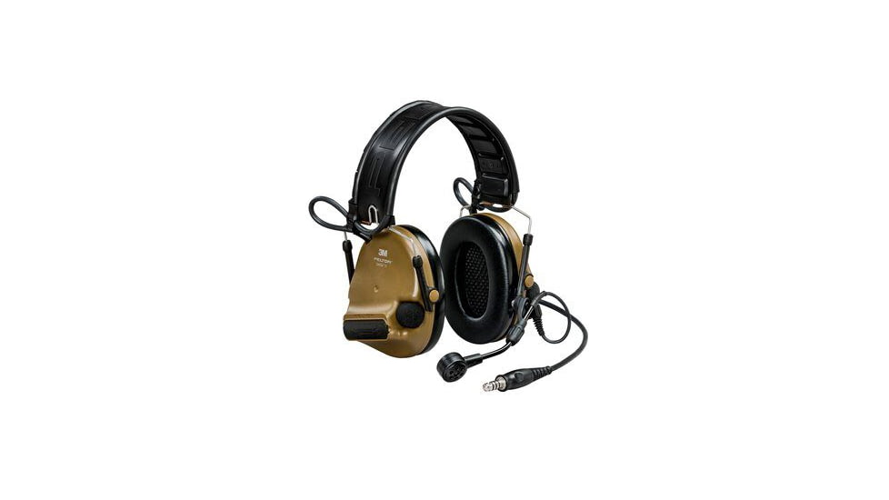 PELTOR 3M, ComTac, VI NIB Headset, Foldable, Single Lead, Standard Dynamic MIc, MI Input, Nato Wiring, Coyote, MT20H682FB-47N CY