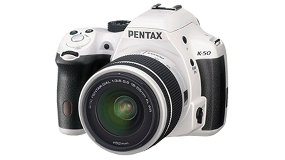 Pentax K-50  DSLR Camera with 18-55mm f-3.5-5.6 and 50-200mm f-4-5.6 Lenses, White 10950