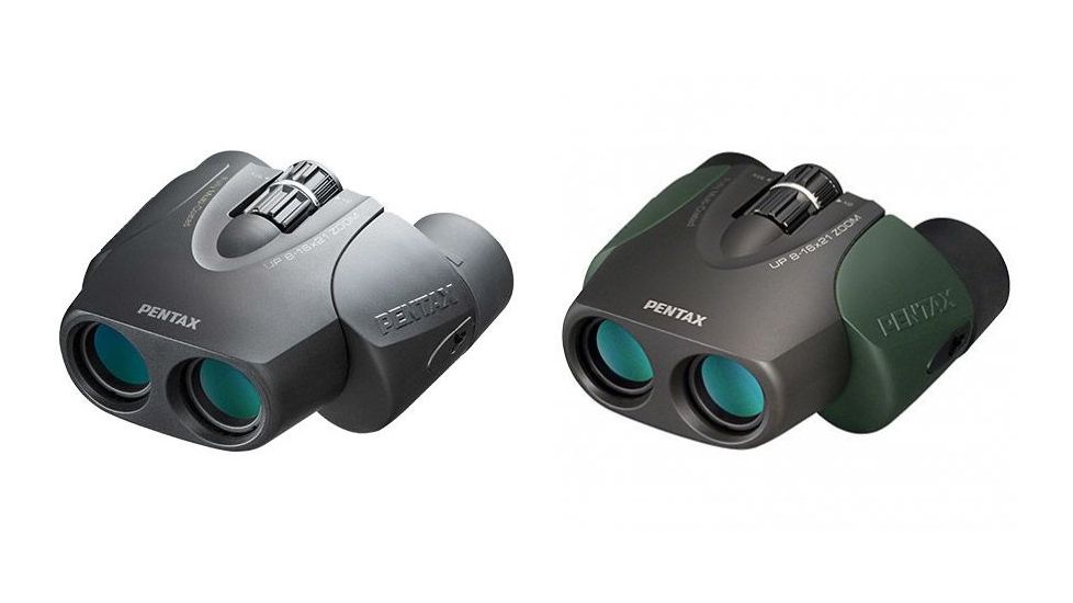 Pentax U-Series Compact UP 8-16x21 Binocular, Black, Green