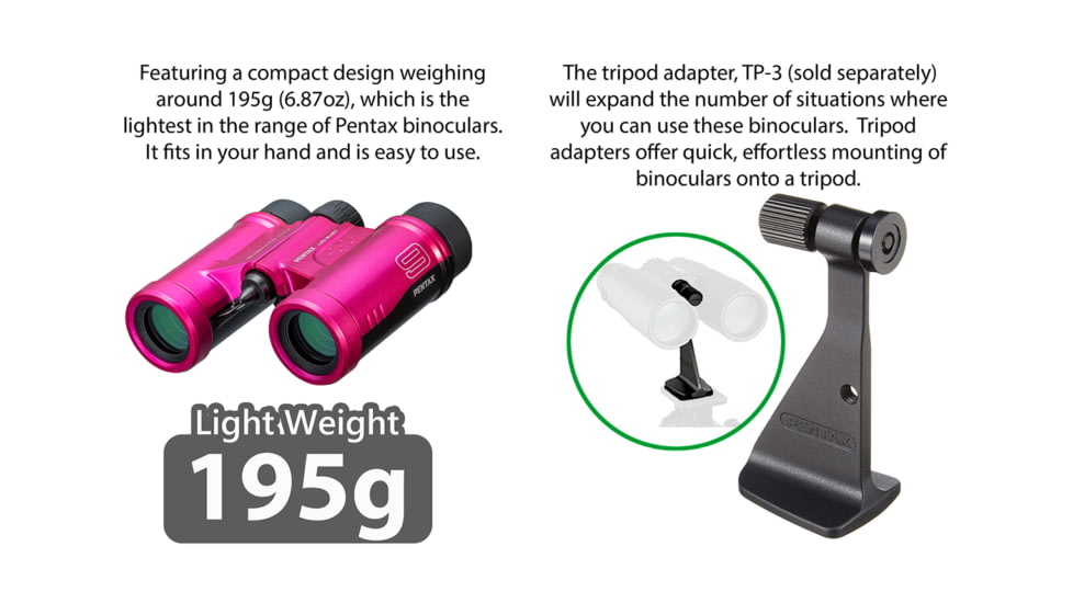 Pentax UD 9 X 21mm Black Compact Roof Prism Binoculars, Black, Medium, 61811