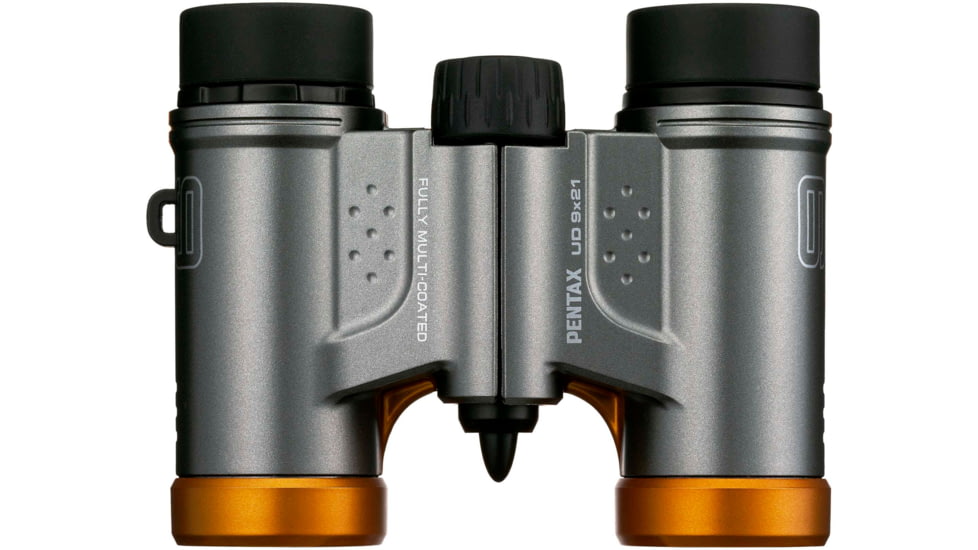 Pentax UD 9 X 21mm Black Compact Roof Prism Binoculars, Grey Orange, Medium, 61814