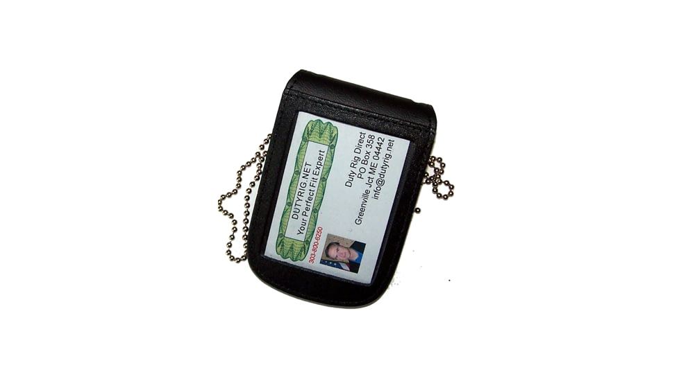 Double ID Neck Holder w/ Velcro Closure &amp; Chain - 2.50''x3.25''