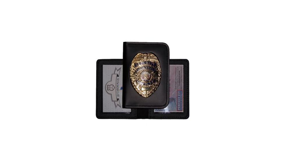 Duty Leather Book Style Case w/ Double ID &amp; Outside Mount - 3.25''x4.63''