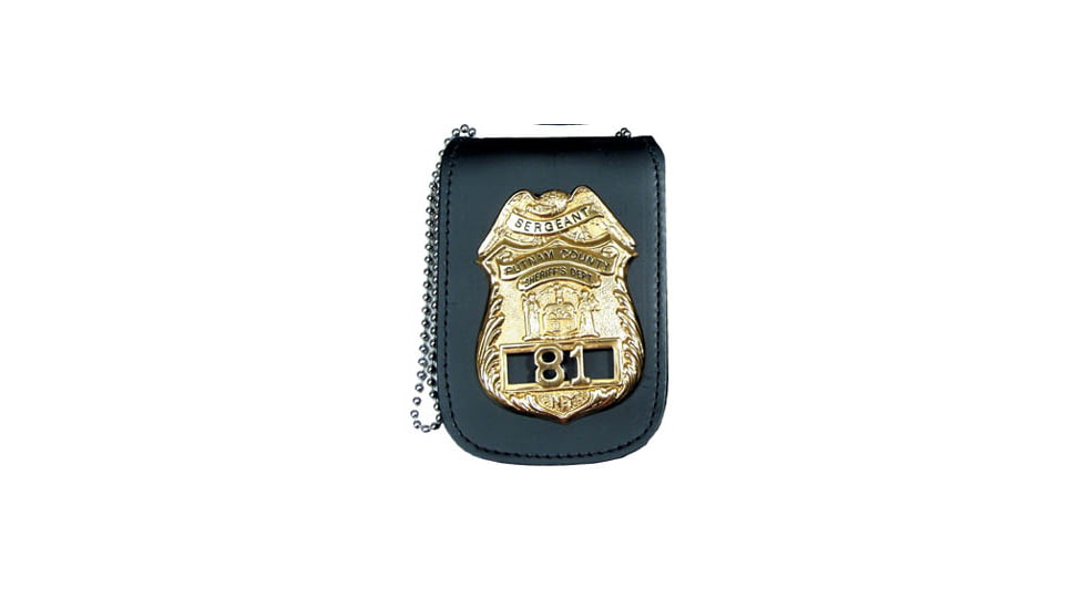 Universal Badge &amp; ID Neck Holder w/ Magnetic Closure &amp; Chain - 2.75''x4.50''
