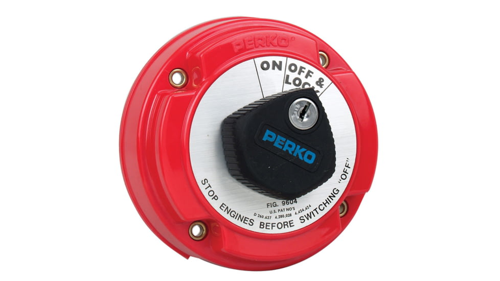 Perko Duty Main Battery Disconnect Switch w/Alternator Field Disconnect &amp; Key Lock Medium 33122