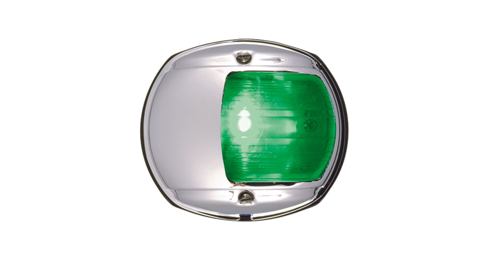 Perko LED Side Light w/ Housing, 12V, Chrome Plated Housing, Green, 0170MSDDP3