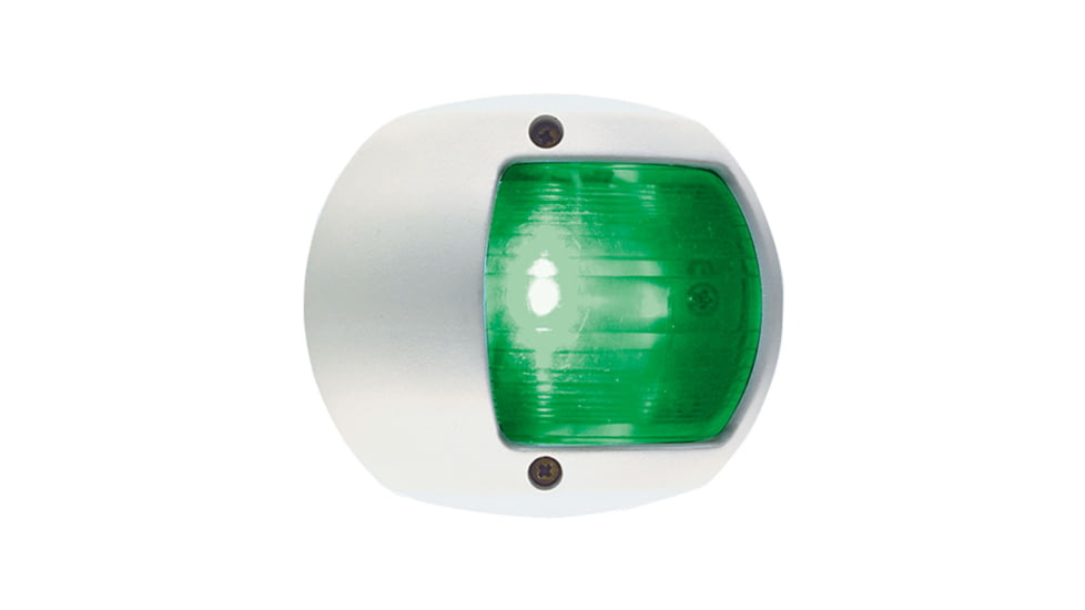Perko LED Side Light w/ Housing, 12V, White Plastic Housing, Green, 0170WSDDP3